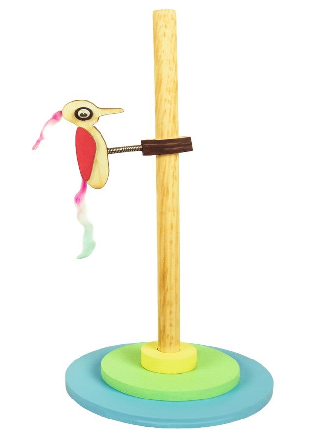Techny Birds Technybirds Wooden Pecking Woodpecker and Wooden Ring Sorter Combo | Educational Toys for Kids | Montessori Learning | Imaginative Play | Shape and Color Recognition - Image 2